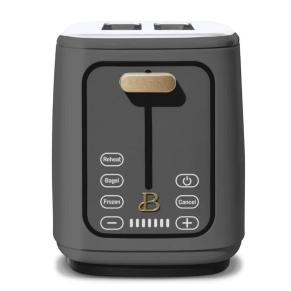 Beautiful 2 Slot Toaster with Touch-Activated Display, Oyster Gray.
